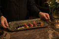 Geometric Handcrafted Aluminium Serving Tray – Luxury Textured Finish