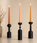 Modern Matte Black Aluminium Candle Holder Set (Set of 3) – Minimalist Luxe Décor