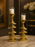 Imperial Gold Tree Candle Holder Set (Set of 2) – Luxe Decorative Accent