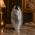 Forma Livings Royal Shell Sculpted Aluminium Vase Set – Dual Tone Finish (Silver & Gold)