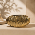 Aurelia Textured Aluminium Bowl Planter – Dual Finish (Gold & Silver Nickel) | Handcrafted Luxury Décor