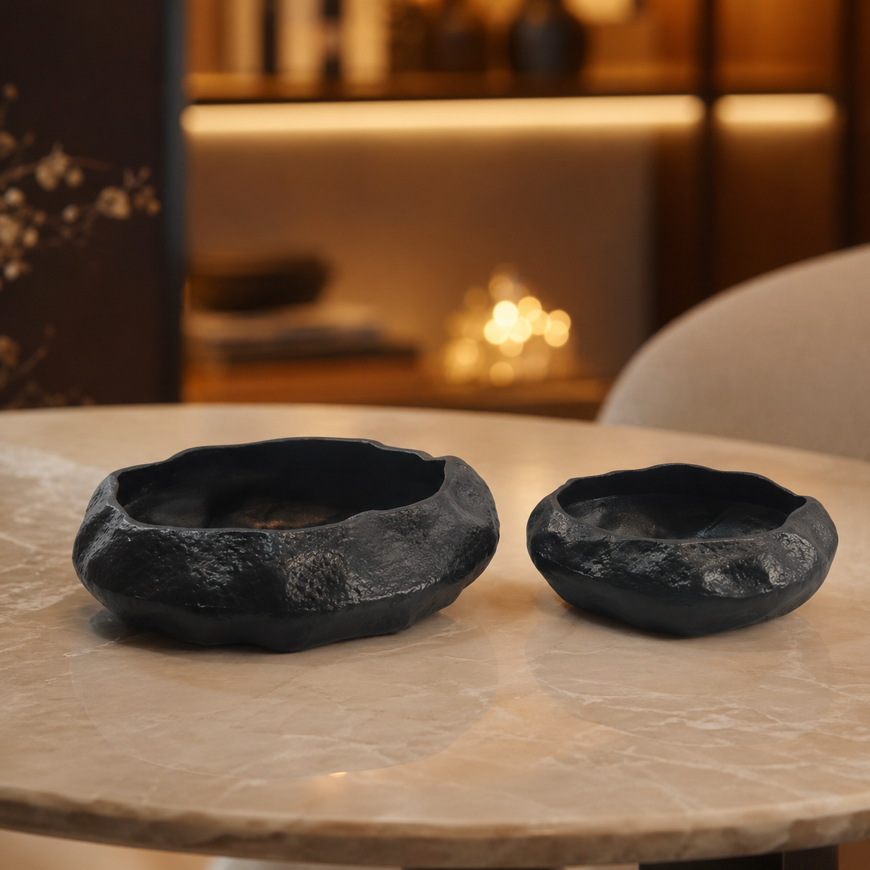 Luxe Handcrafted Aluminium Vase Set – Matte Black, Silver Nickel & Gold Finish