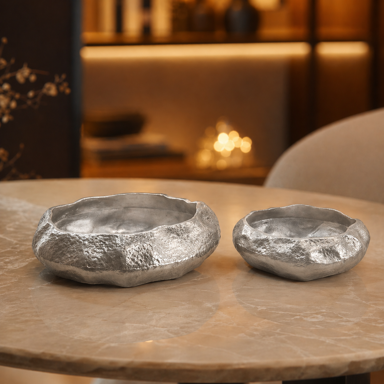 Luxe Handcrafted Aluminium Vase Set – Matte Black, Silver Nickel & Gold Finish