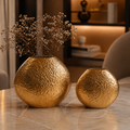Luxe Handcrafted Aluminium Vase Set – Matte Black, Silver Nickel & Gold Finish
