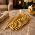 Luxury Handcrafted Aluminium Leaf Platter – Gold & Silver Nickel Finish