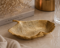 Luxury Handcrafted Aluminium Leaf Platter – Gold & Aluminium Finish