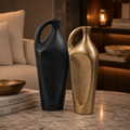 Forma Livings Sculpted Handle Vase Collection – Gold & Matte Black Finish