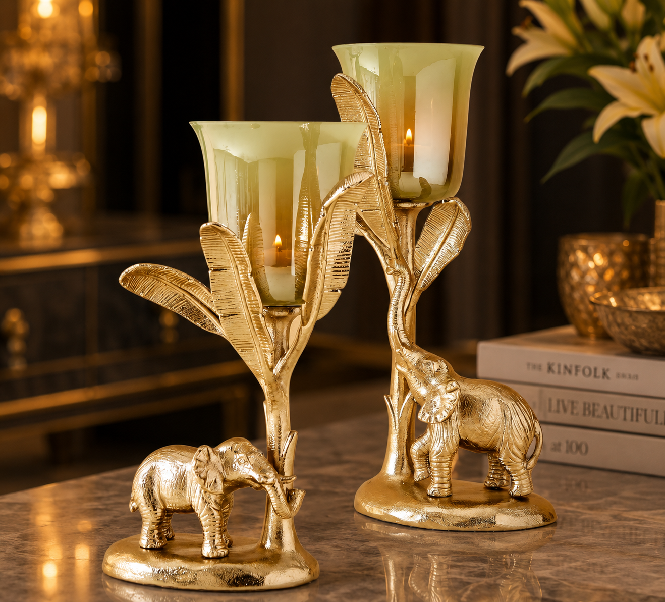 Prosperity Elephant Candle Holder Collection