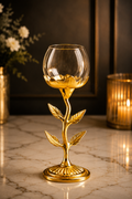 Golden Bloom Hurricane Candle Holder