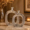 Forma Livings Halo Loop Vase Set – Silver Nickel Finish