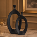Forma Livings Halo Loop Vase Set – Matte Black Finish