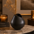 Luna Drop Vase – Matte Black Finish