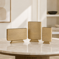 Luxe Block Vase Set – Antique Gold Finish