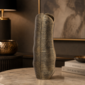 Verdant Leaf Sculptural Vase – Antique Gold Finish
