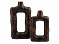 Aurelia Sculpted Aluminium Vase Set (Set of 2) – Antique Bronze Abstract Form
