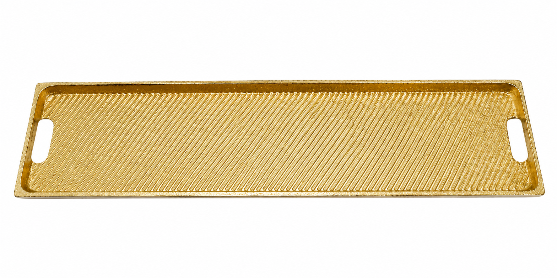 Luxury Aluminium Textured Serving Tray – Gold & Silver Finish