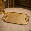 Luxury Aluminium Designer Serving Tray Set – Gold & Silver Finish