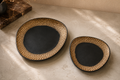 Organic Aluminium Platter – Matte Black & Textured Gold Rim
