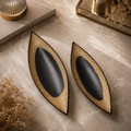 Leaf-Inspired Aluminium Serving Dish – Matte Black & Textured Gold