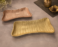Textured Aluminium Serving Platter – Gold & Bronze Finish