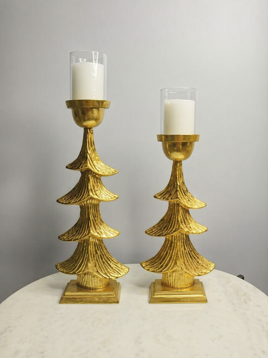 Imperial Gold Tree Candle Holder Set (Set of 2) – Luxe Decorative Accent