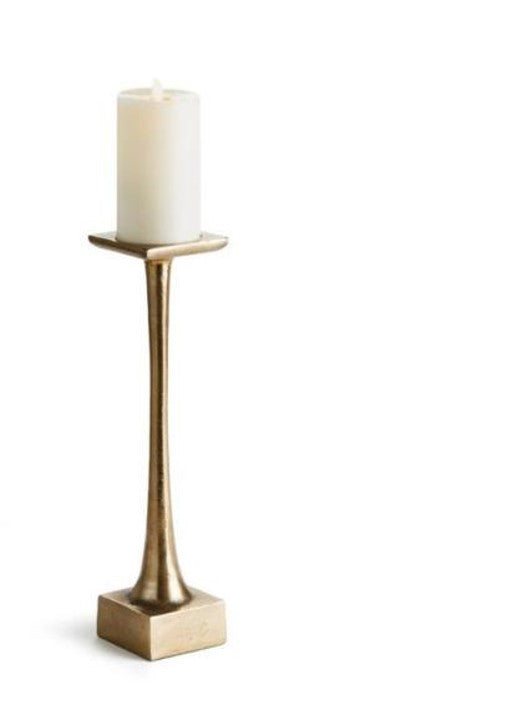 Luxe Gold Finish Aluminium Candle Holder Set (Set of 2) – Modern Minimal Elegance