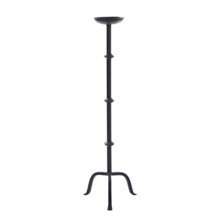 Forma Livings Tall Matte Black Powder-Coated Aluminium Candle Stand (Set of 2 | Sculptural Floor Accent)