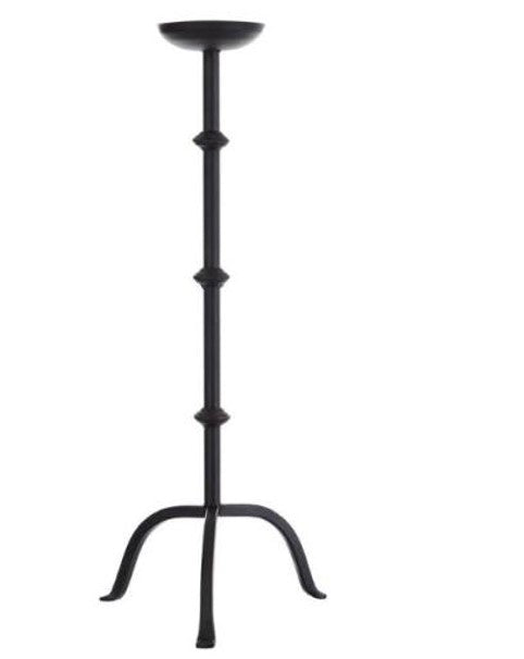 Forma Livings Tall Matte Black Powder-Coated Aluminium Candle Stand (Set of 2 | Sculptural Floor Accent)