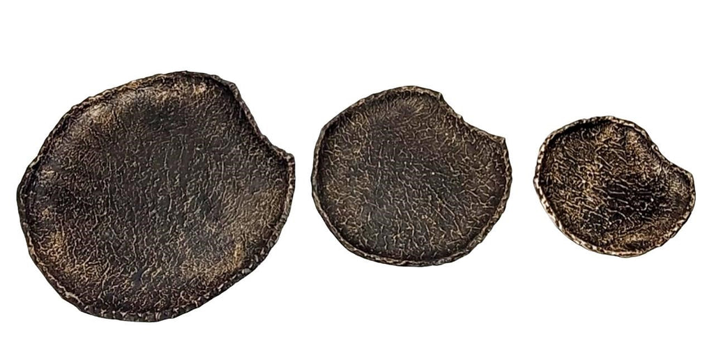 Handcrafted Aluminium Serving Plate Set – Rustic Textured Trio