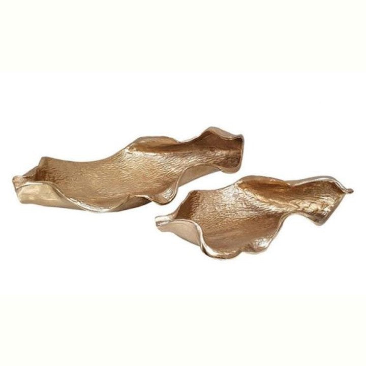 Handcrafted Aluminium Abstract Decorative Trays – Premium Sculptural Art (Set of 2)