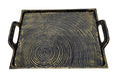 AuraCraft Aluminium Spiral Texture Serving Tray – Luxury Handcrafted Decorative Platter