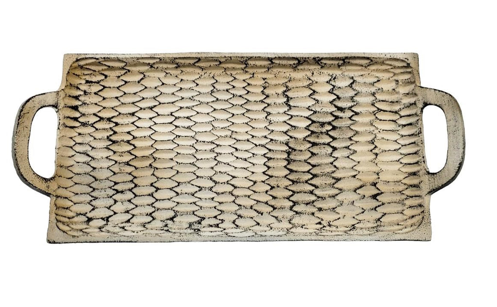 Handcrafted Aluminium Textured Serving Tray – Premium Artisan Finish