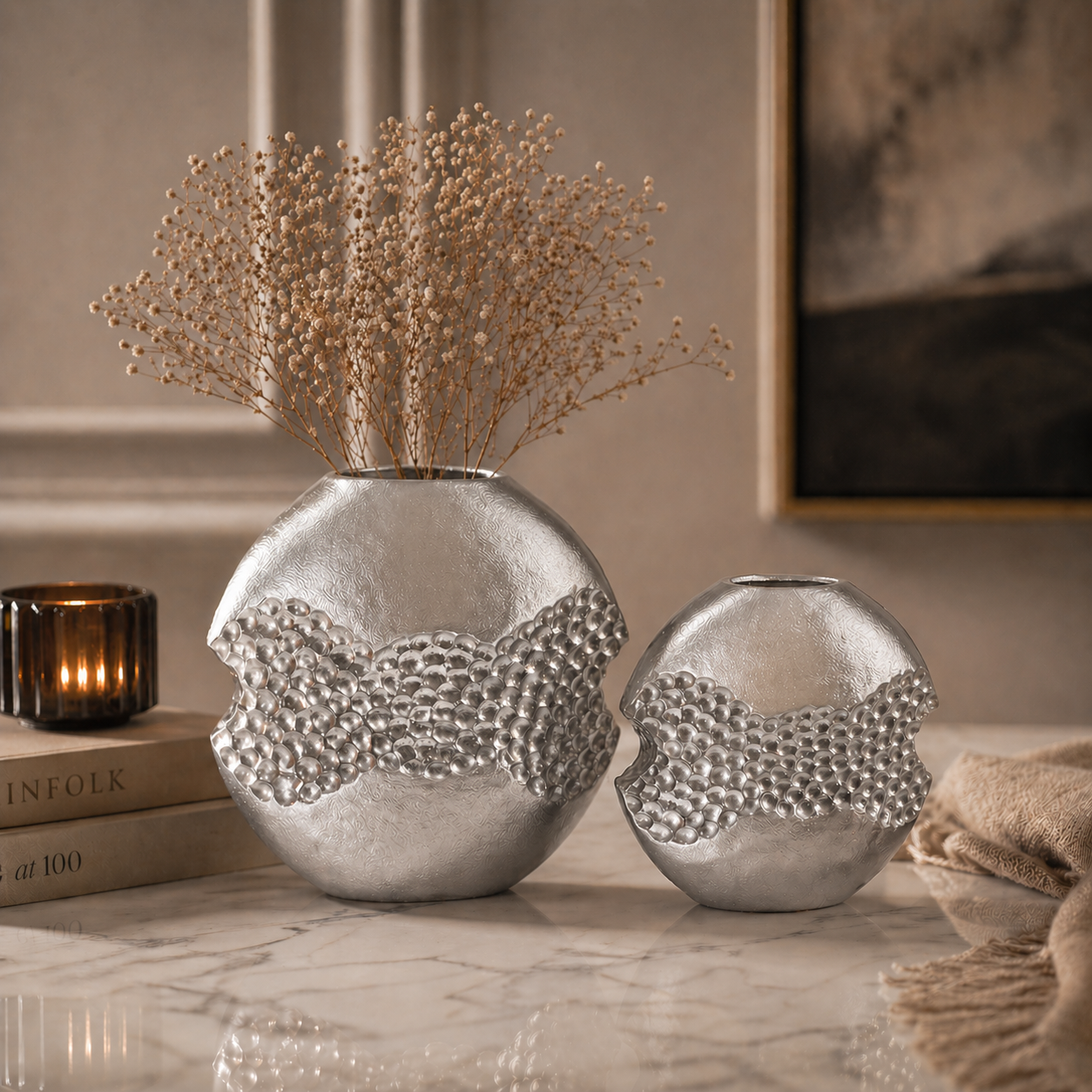 Forma Sculpted Vase Set – Contemporary Finishes in Black, Gold & Silver